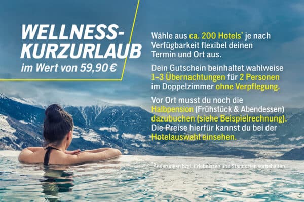 Wellness Kurzurlaub für 2 (3 Nächte)