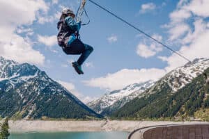 Flying Fox am Schlegeis-Stausee im Zillertal